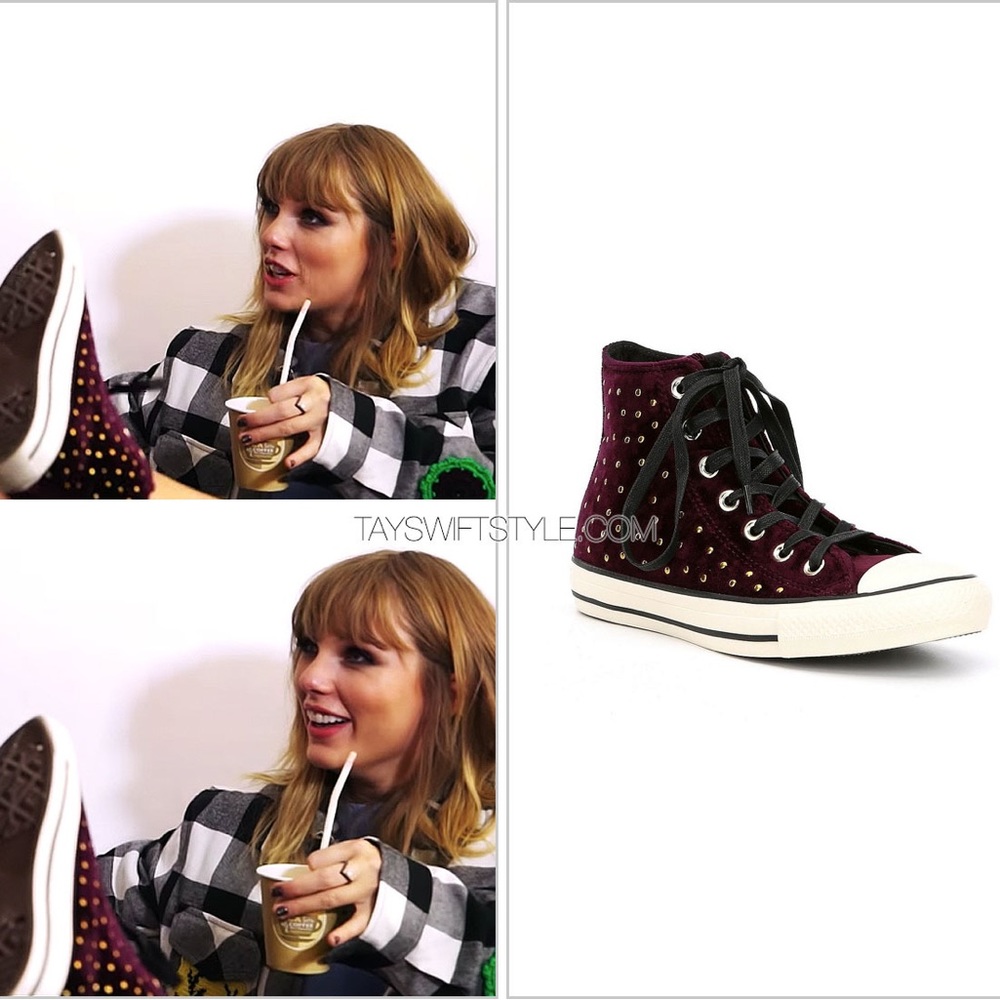 Velvet studded converse sneakers Taylor swift end game